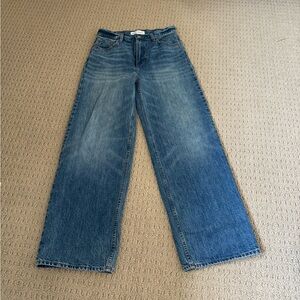 denim forum mid rise baggy wide jeans brand new never worse